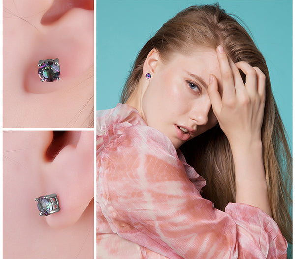 Iris - Boucle d'Oreilles en Argent 925 avec Topazes Naturelles