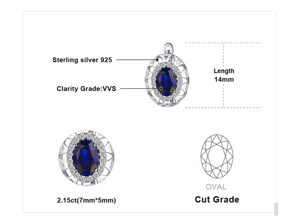 Precious - Boucles d'Oreilles en Argent 925 avec Saphirs Naturels