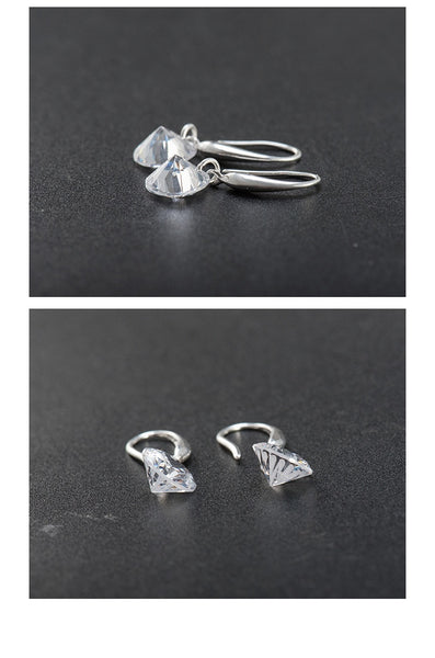 Brillance - Boucle d'Oreilles en Argent 925 avec Cristaux  Swarovski