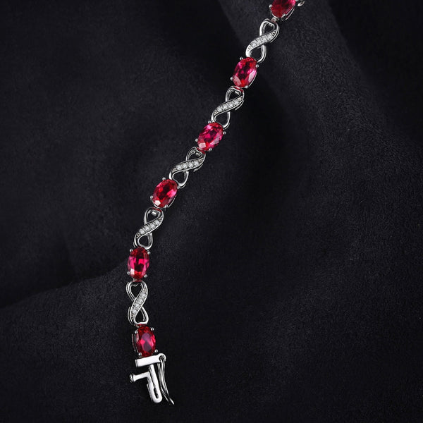 Reine - Bracelet en Argent 925 avec Rubis Naturels