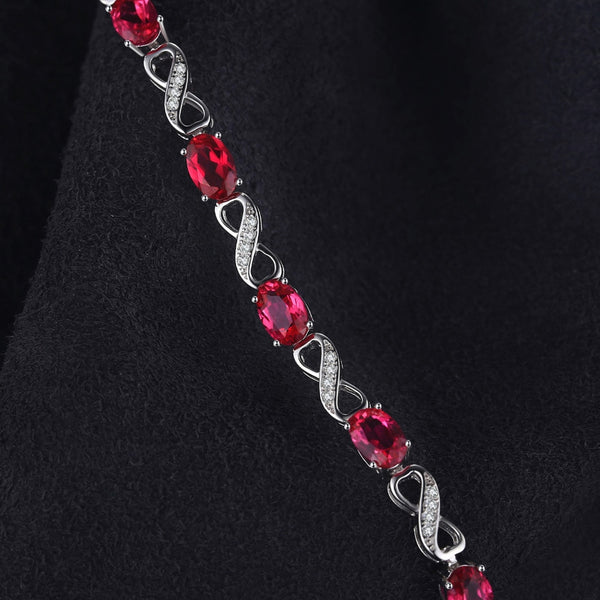 Reine - Bracelet en Argent 925 avec Rubis Naturels
