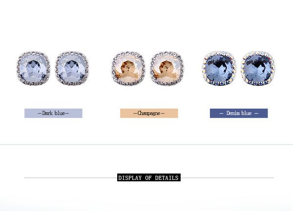 Inspiration - Boucles d'Oreilles en Argent 925 avec Cristaux Swarovski