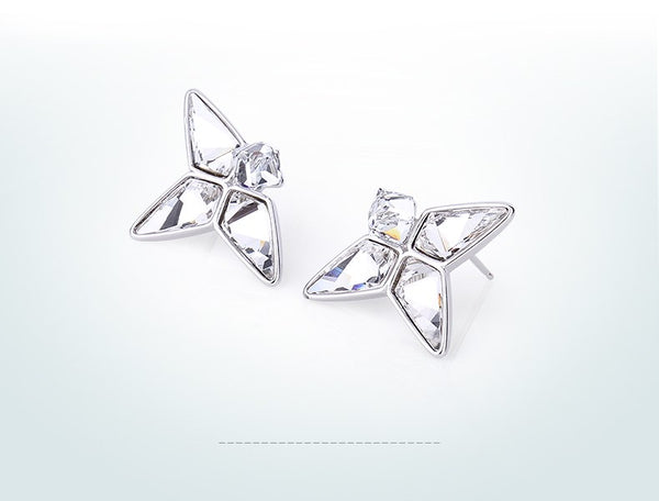 Stella - Boucles d'Oreilles en Argent 925 avec Cristaux  Swarovski