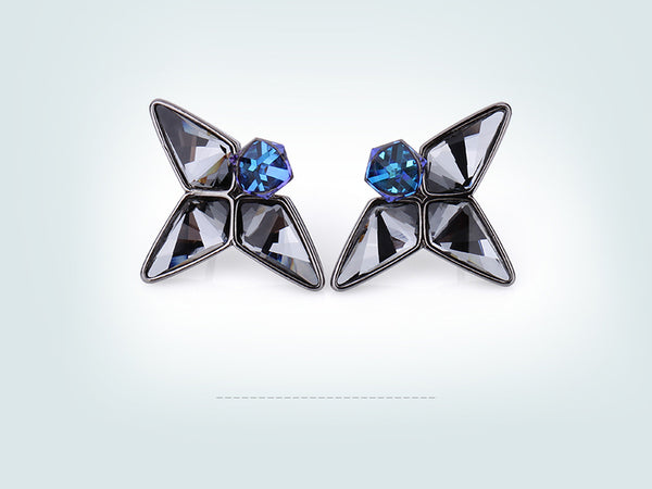 Stella - Boucles d'Oreilles en Argent 925 avec Cristaux  Swarovski