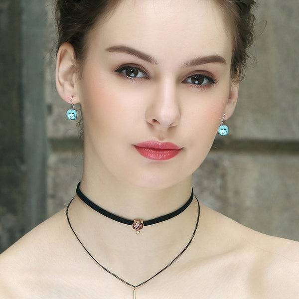 Louna - Boucles d'Oreilles en Argent 925 avec Cristal Swarovski