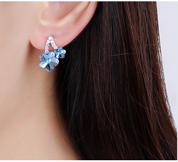 Innocence - Boucles d'Oreilles en Argent 925 avec Cristaux Swarovski