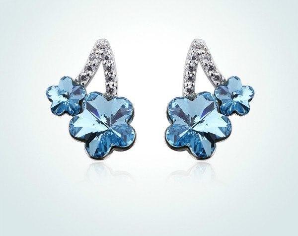 Innocence - Boucles d'Oreilles en Argent 925 avec Cristaux Swarovski