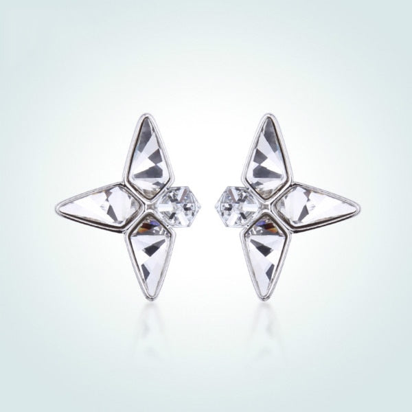 Stella - Boucles d'Oreilles en Argent 925 avec Cristaux  Swarovski