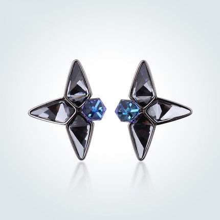 Stella - Boucles d'Oreilles en Argent 925 avec Cristaux  Swarovski