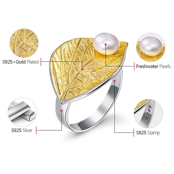 Harmonie - Bague en Argent 925 avec Perle de Culture