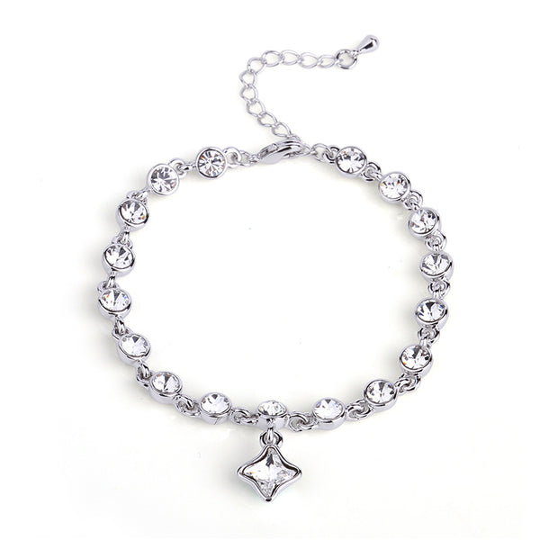 Etoile - Bracelet en Argent 925 avec Cristaux Swarovski
