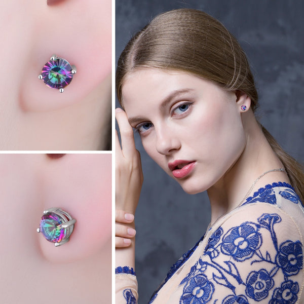 Iris - Boucle d'Oreilles en Argent 925 avec Topazes Naturelles