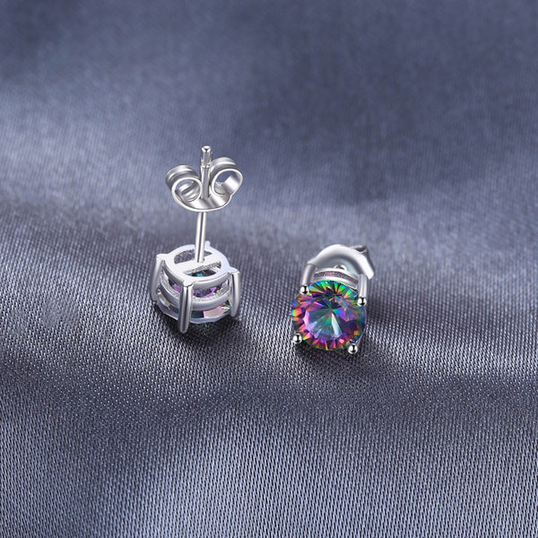 Iris - Boucle d'Oreilles en Argent 925 avec Topazes Naturelles
