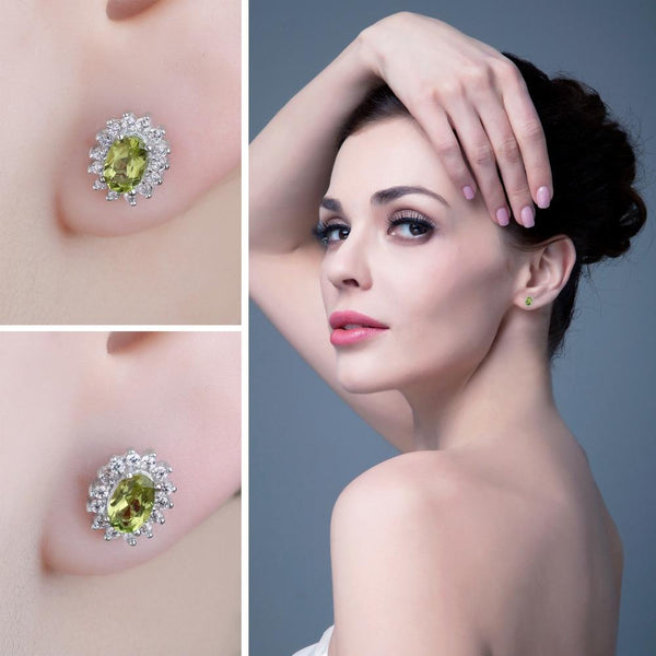 Brillante - Boucle d'Oreilles en Argent 925 avec Cristaux Naturels