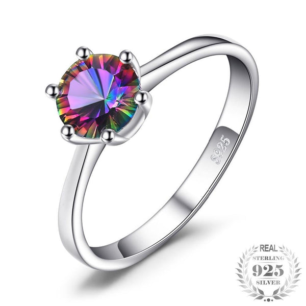 Arc en Ciel - Bague en Argent 925 avec Topaze Naturelle