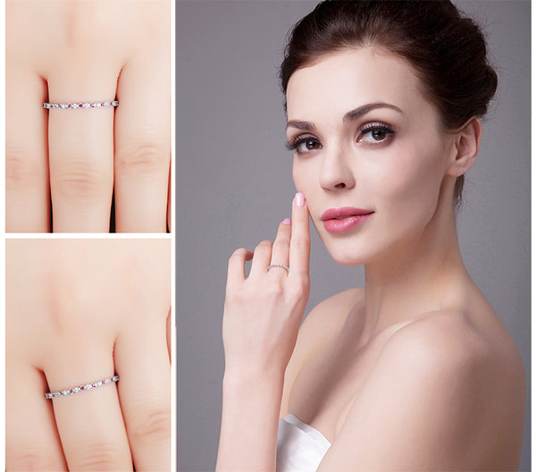 Exquise - Bague en Argent 925 avec Rubis Naturels