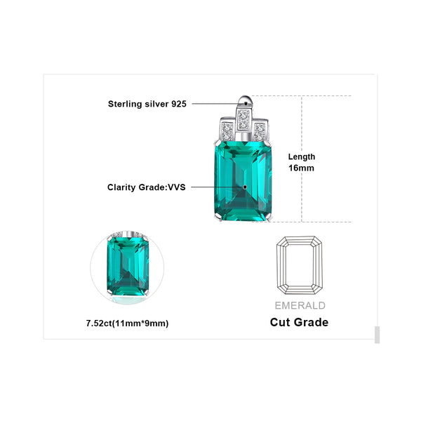 Royal - Boucles d'Oreilles en Argent 925 avec Emeraudes Naturelles