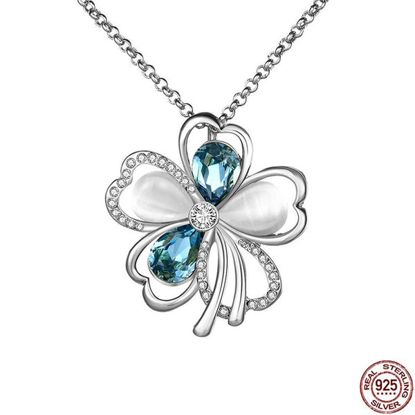 Flower Collection - Collier en Argent 925 avec Opales Naturelles