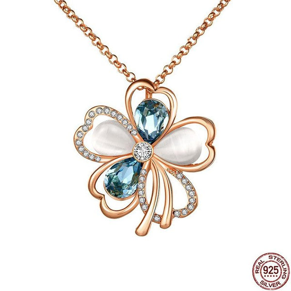 Flower Collection - Collier en Argent 925 avec Opales Naturelles