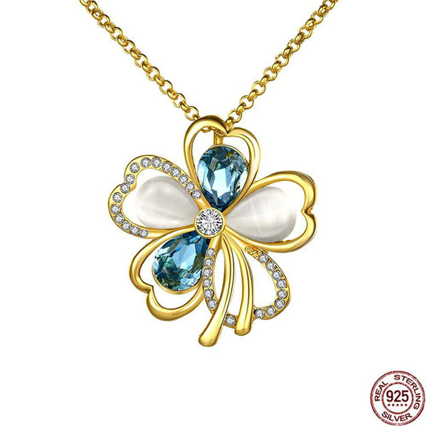 Flower Collection - Collier en Argent 925 avec Opales Naturelles