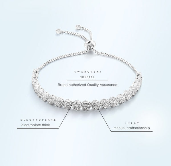 סלקטיבי - צמיד Argent avec Cristaux Swarovski