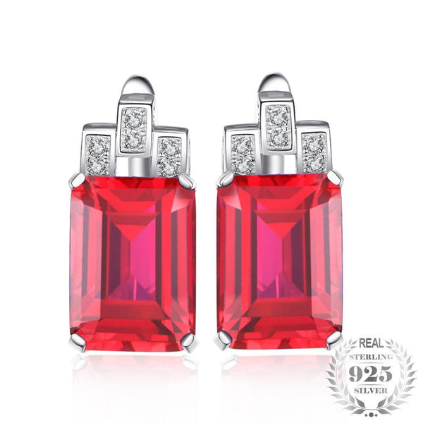 Royal - Boucles d'Oreilles en Argent 925 avec Emeraudes Naturelles