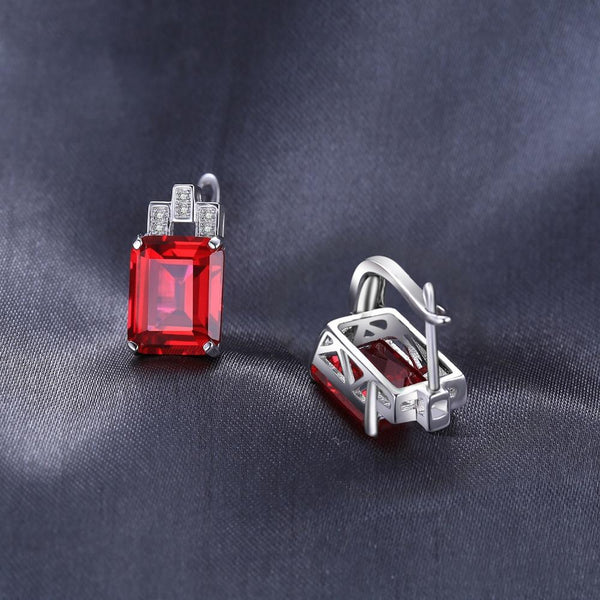 Royal - Boucles d'Oreilles en Argent 925 avec Emeraudes Naturelles