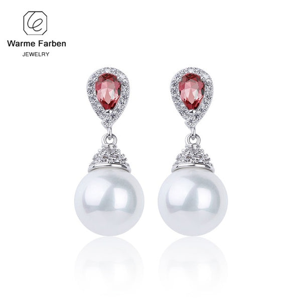 Perla - Boucles d'Oreilles en Argent 925 avec Cristaux Swarovszki