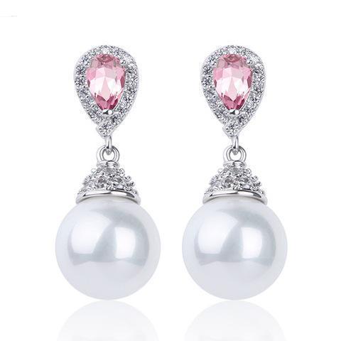 Perla - Boucles d'Oreilles en Argent 925 avec Cristaux Swarovszki