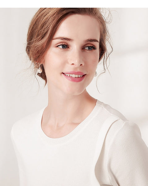 Perla - Boucles d'Oreilles en Argent 925 avec Cristaux Swarovszki