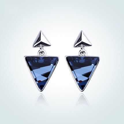 Bermudes - Boucles d'Oreilles en Argent 925 avec Cristaux Swarovszki