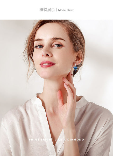Bermudes - Boucles d'Oreilles en Argent 925 avec Cristaux Swarovszki