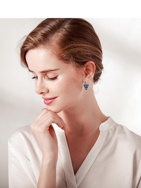 Bermudes - Boucles d'Oreilles en Argent 925 avec Cristaux Swarovszki