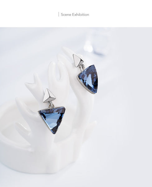 Bermudes - Boucles d'Oreilles en Argent 925 avec Cristaux Swarovszki