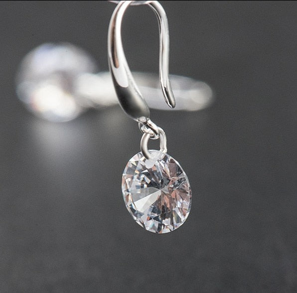 Brillance - Boucle d'Oreilles en Argent 925 avec Cristaux  Swarovski