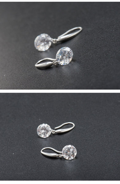 Brillance - Boucle d'Oreilles en Argent 925 avec Cristaux  Swarovski