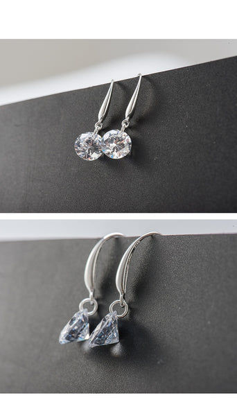 Brillance - Boucle d'Oreilles en Argent 925 avec Cristaux  Swarovski