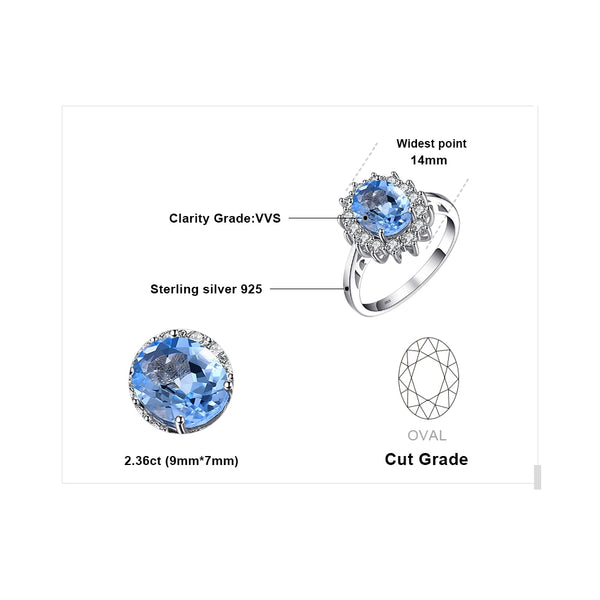 Kate - Bague en Argent 925 avec Pierre Naturelle