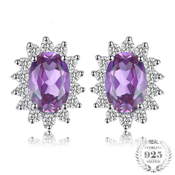 Brillante - Boucle d'Oreilles en Argent 925 avec Cristaux Naturels