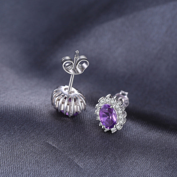Brillante - Boucle d'Oreilles en Argent 925 avec Cristaux Naturels