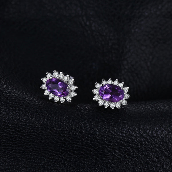 Brillante - Boucle d'Oreilles en Argent 925 avec Cristaux Naturels